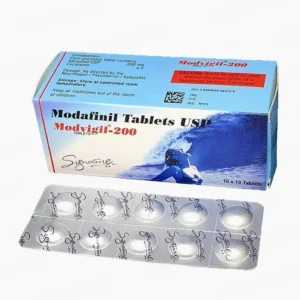 Modafinil 200mg blister pack, containing individual tablets